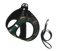 Los Angeles Palm Trees Print Step in Dog Harness and Leash Set,Adjustable Reflective Harness for Small Dogs Cats