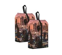 Los Angeles Palm Trees Print Trainer Bag Portable Boot Bag with Zipper Closure Storage Pouch for Travel Home-2pcs