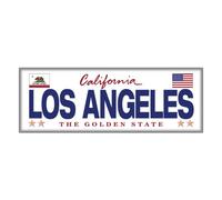 Los Angeles Panoramic Fridge Magnet, California Travel Souvenir, 4.5 x 1.5 inches, Los Angeles License Plate- Made in USA.