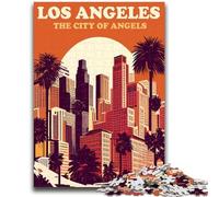 Los Angeles Skyline 1000 Piece Jigsaw Puzzle for Adults Teens, Staycation Kill Time Birthday Present, Gifts, Wall Art for 14+ 1000pcs(26x38cm)