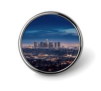 Los Angeles Skyline Badge Holder Exquisite Round Badge with Picture Pin DIY Button Badges Personalized Metal Button Pin Fashion Brooch Crafts Gifts Clothes Decorative Pins
