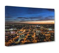 Los Angeles Skyline California USA Modern Canvas Wall Art Print Ready to Hang, Framed Picture for Living Room Bedroom Home Office Décor, 24x16 Inch (60x40 cm)
