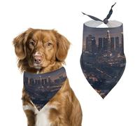Los Angeles Skyline Dog Bandanas Adjustable Bib Handkerchief Party Pet Decorations Cute Dog Triangle Scarfs for Small Medium Puppy Cat Costume Accessory