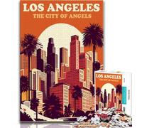 Los Angeles Skyline Jigsaw Puzzles 1000 Pieces for Adults Teens,Help The Brain Exercise Addictive Toys to Cultivate Patience Great Gift 50x75cm