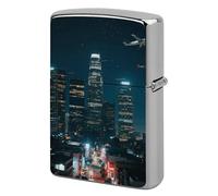Los Angeles Skyline Lighter Case Metal Double-Sided Lighter Cover Pocket Lighters Sleeve Windproof Lighters Accessories for Men Women