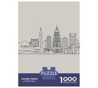 Los Angeles Skyline Minimalist Art Jigsaw Puzzle 1000 Pieces, Romantic City Break Scene, Matte Printed Jigsaw for Travel Lovers, Screen-Free Fun, 70x50cm/1000pcs