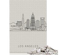 Los Angeles Skyline Minimalist Art Jigsaw Puzzles For Adults 1000 Piece Jigsaws Puzzles 1000 Piece Puzzles For Adults Puzzle Games Toys Gift for 1000pcs (75x50cm)