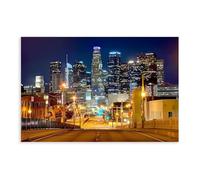 Los Angeles Skyline Night View 2020 Printed Poster East Los Angeles Landscape Canvas Panoramic Poster Canvas Poster Bedroom Decor Landscape Office Room Decor Gift Unframe: 12x18inch(30x45cm)
