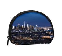 Los Angeles Skyline Print Coin Purse Mini Wallet for Women Girls Personality Small Coin Pouch Shell Storage Bag Clutch Wallets, One Size, Casual