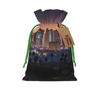 Los Angeles Skyline Print Drawstring Pouch For Gifts,Reusable Adorable Gift Bags,Perfect For Jewelry And More