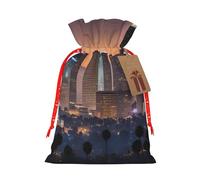 Los Angeles Skyline Print Gift Drawstring Bags For Birthday Season Decor Present Sacks Party Festive Favors