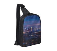 Los Angeles Skyline Printed Chest Bag Sling Bag for Men Women, Waterproof Crossbody Backpack Men Bag for Runner Workout Hiking Cycling Travel