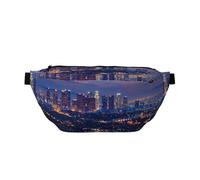 Los Angeles Skyline Printed Fanny Pack Waist Bag for Men Women, Adjustable Bumbags Hip Bum Bag Travel Crossbody Bags Sports Running Hiking Belt Bag