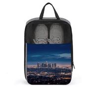 Los Angeles Skyline Shoe Bag Travel Shoe Organizer Water-Resistant Shoe Pouch with Zipper Sneaker Dust Bag, gray, One Size, Modern