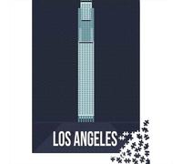 Los Angeles Skyscraper Travel Puzzle 1000 Pieces, Vintage Architecture Destination, Interlocking Paper Pieces for Puzzle Lovers, Decorative Artwork, 52x38cm/1000pcs