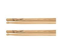 Los Cabos 5A Intense Red Hickory Wood Tip Drumsticks 2 Pair Pack