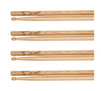 Los Cabos 5A Red Hickory Wood Tip Drumsticks 4 Pair Pack