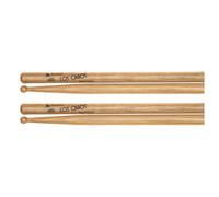 Los Cabos 8A Red Hickory Wood Tip Drumsticks 2 Pair Pack
