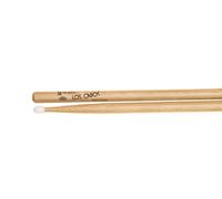 Los Cabos LCD5BRHN 5B Hickory Drum Sticks with Nylon Tip - Red