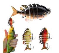 LOS DE LA pesca BABERS, Multi Jointed Swimbait | 3 Piece Fish Lure Kit with Treble Hooks - Crankbaits for Swimming, Fishing Gear for Pike, Blue, Salmon