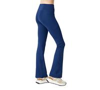 LOS OJOS High Waisted Flared Leggings for Women - Bootcut Yoga Pants for Women with Pockets Tummy Control Leggings for Gym, Workout, Running True Navy