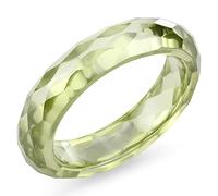 LOS082 - Stone Ring with AAA Grade CZ in Olivine color, Metal, No Gemstone