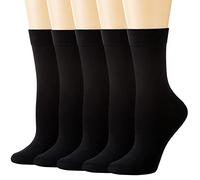 Losa Kute 5/10 Pairs Crew Socks for Women Soft Cotton Socks Size 5-9 9-11, D Black, 8-10 UK