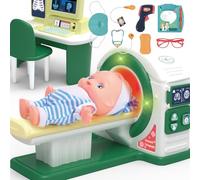 Losbenco Doctors Set for Kids, 11 Piece Kids Doctors Kit with Simulated CT Machine, Doll Toy, Desk and Stethoscope, Role Play Doctor Toys for 3 4 5 Years Old Boys and Girls