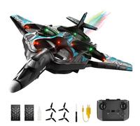 Losbenco RC Aircraft 4 CH, Remote-controlled fighter jet with 3 modes, stunt roll, cool lights, F-22 RC aircraft ready to fly, great jet aircraft gift toy for boys, children, adults and beginners