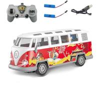 Losbenco Remote Control bus 1962 Volkswagen Classic Decal Vintage Bus Model, 2.4G RC Car Toy Set with Sound and Light for 3-10 Year Old Boy and Girl Gift