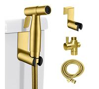 LOSCHEN Bidet Sprayer kit for Toilet,Hand Held Sprayer Shattaf Toilet Attachment Stainless Steel for Pet Bath/Personal Hygiene/Bathroom,Easy to Install with T-Adapter（Gold）