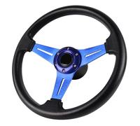 LOSCHEN Boat Steering Wheel Polyurethane Leather with 3/4" Axle Marine Steering Wheel Adapter for Marine Boats,Vessels,Yachts,Pontoons Boat-Blue