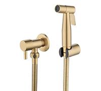 LOSCHEN Stainless Steel Bidet Sprayer kit for Toilet,Hand Held Sprayer Shattaf Toilet Attachment for Pet Bath/Personal Hygiene/Bathroom/Closestool,Easy to Install (Gold)
