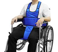 LOSCHEN Wheelchair Harness Belt Non-Slip Breathable Whole Body Waist Strap Seat Belt for Elderly People and Patients（Blue）