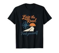 Lose the Road Motorcycle Humor Compass Rose Design T-Shirt