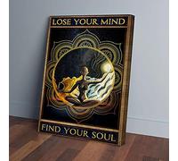 Lose Your Mind Find Your Soul Sun Moon Afro Yoga Canvas Prints Wall Art