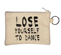 Lose Yourself to Dance Key Chain Coin Purse Beige