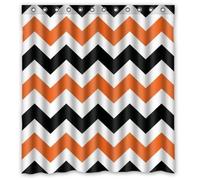 loserBigbang Halloween Black Orange Chevron Waterproof Bathroom Fabric Shower Curtain,Bathroom decor 66" x 72"