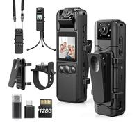 Losfom Z11 Body Camera with Audio Video Recording, 128GB Small Body Camera with 180°Rotatable Lens, 6HR Battery and Night Vision, Portable Camera for Pet, Home,