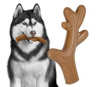 LosFong Antler Dog Chew Toy for Aggressive Chewers, Real Beef Flavor, Tough Nylon Indestructible Chew Toys for Dogs Under 60lbs, 6 Inch, Keeps Dogs Busy