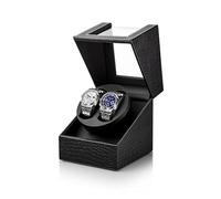 LOSGATOS Luxury Double Watch Winder: Deluxe Crocodile Leather Pattern Automatic Watch Box for 2 Mechanical Wristwatch - Japanese Quiet Motor, Gifts for Business Professionals