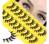 Losha False Eyelashes Prickly Manga Eyelashes False Eyelashes 9 Pairs 8D Asian Lashes Natural Anime Lashes (Lovely)