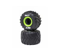 Losi 1/18 Mini LMT Pre-mounted MT Tyres Green Beadlock Wheels LOS41045