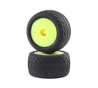 Losi Bk Bar Tires, Fr/Rr Mounted, Yellow: Mini-T 2.0