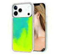 Losin Fluorescent Case Compatible with iPhone 17 Pro Max Quicksand Case Liquid Glow Sand Phone Case Luxury Glow in The Darkness Noctiluncent Liquid Luminous Sand Cover for Men and Women, Teal Green