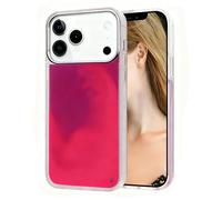 Losin Fluorescent Case Compatible with iPhone 17 Pro Max Quicksand Case Liquid Glow Sand Phone Case Luxury Glow in The Darkness Noctiluncent Liquid Luminous Sand Cover for Men and Women, Purple Red
