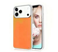 Losin Fluorescent Case Compatible with iPhone 17 Pro Quicksand Case Liquid Glow Sand Phone Case Luxury Glow in The Darkness Noctiluncent Liquid Luminous Sand Cover for Men and Women, Yellow Orange