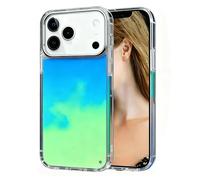 Losin Fluorescent Case Compatible with iPhone 17 Pro Quicksand Case Liquid Glow Sand Phone Case Luxury Glow in The Darkness Noctiluncent Liquid Luminous Sand Cover for Men and Women, Lightblue