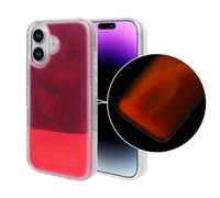 Losin Fluorescent Case Compatible with iPhone 17 Quicksand Case Liquid Glow Sand Phone Case Luxury Glow in The Darkness Noctiluncent Liquid Luminous Sand Cover for Men and Women, Purple Red