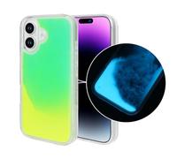 Losin Fluorescent Case Compatible with iPhone 17 Quicksand Case Liquid Glow Sand Phone Case Luxury Glow in The Darkness Noctiluncent Liquid Luminous Sand Cover for Men and Women, Teal Green
